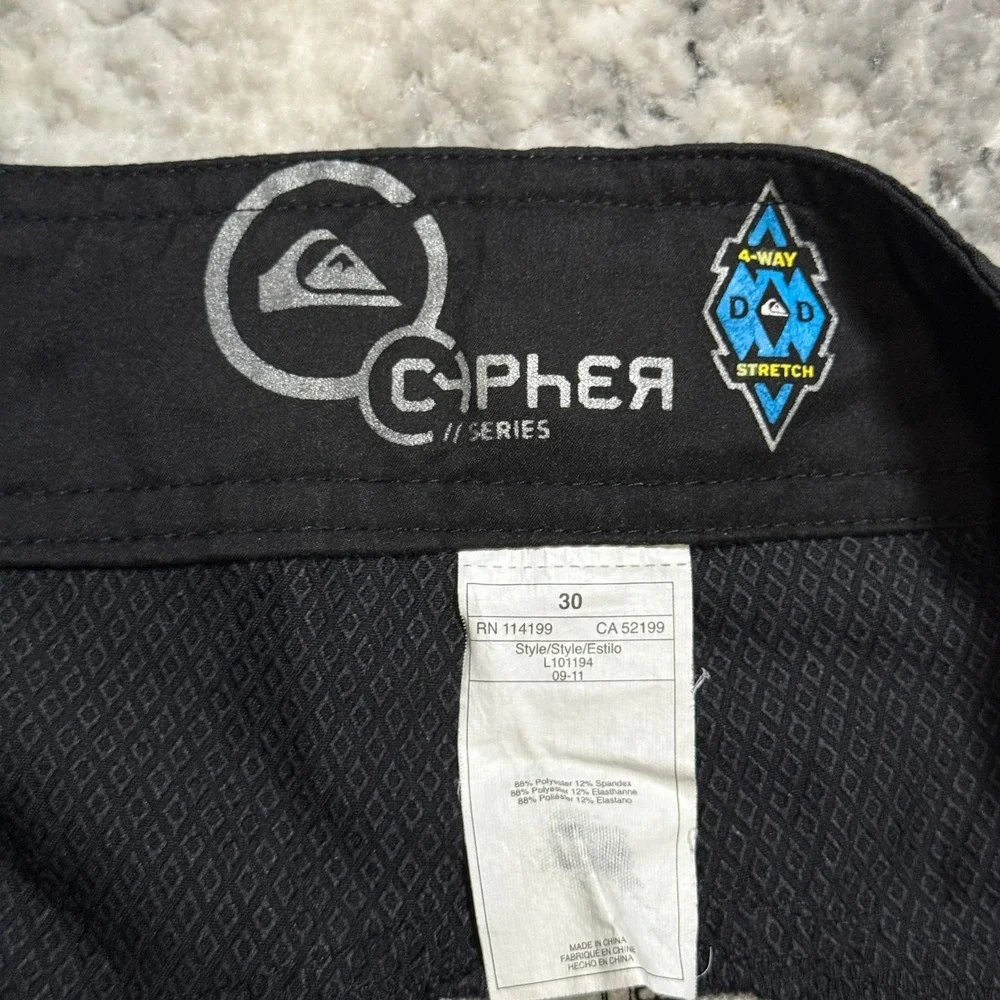 Quiksilver Cypher Series Board Shorts‎ Mens 30 Blue Grey Geometric 4-Way Stretch